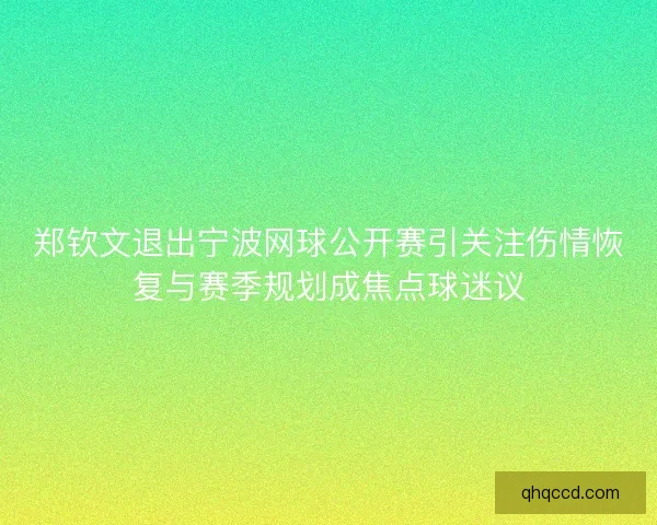 郑钦文退出宁波网球公开赛引关注伤情恢复与赛季规划成焦点球迷议