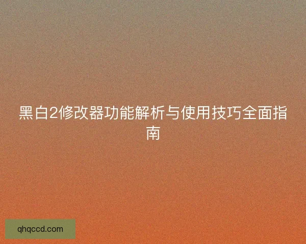 黑白2修改器功能解析与使用技巧全面指南