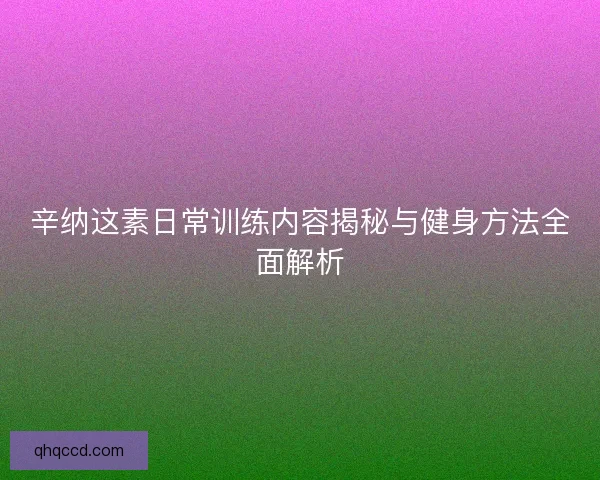 辛纳这素日常训练内容揭秘与健身方法全面解析